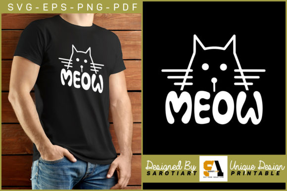 Cat T-shirt Funny Meow Svg Graphic Review