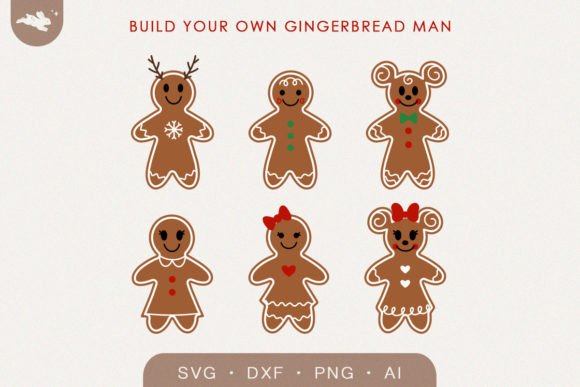 Charming Holiday Cheer: Gingerbread Men Svg, Funny Christmas Svg in Real Embroidery Use